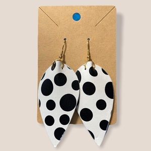 Black White Polka Dot Chic Lightweight Earrings